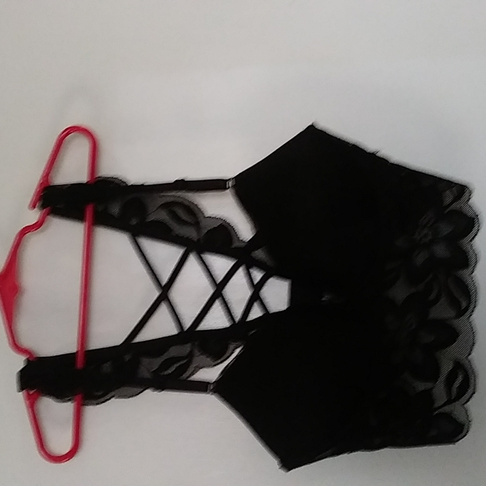 Black, lace night or lounge wear